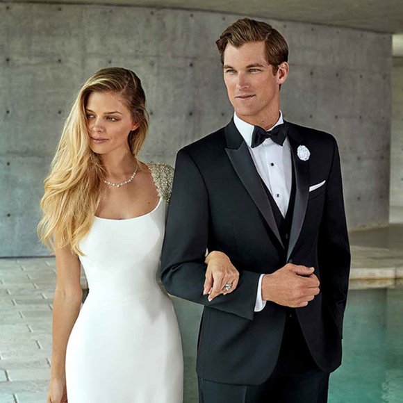Black Neil Allyn Slim Fit Tuxedo Jacket - Various Sizes - One-Button Peak Lapel